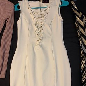 Lace up mini dress